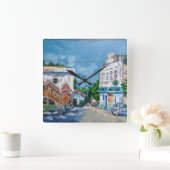 Zonovergoten Straat Impressionistische Wandklok | (Huis)