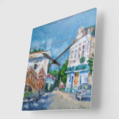 Zonovergoten Straat Impressionistische Wandklok | (Hoek)