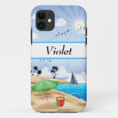 Zonovergoten Strand Landschap Persoonlijk Case-Mate iPhone Case (Achterkant)