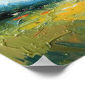 Zonovergoten strand met bomen – vierkante poster, poster (Hoek)
