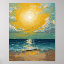 Zonovergoten strand verticale poster – Levendige z