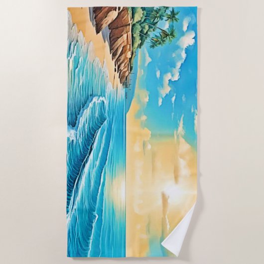 Zonovergoten strandgolf ontwerp  strandlaken (Voorkant)