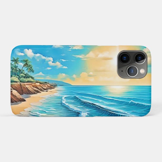 Zonovergoten strandgolven ontwerp Case-Mate iPhone case (Achterkant (horizontaal))