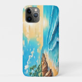Zonovergoten strandgolven ontwerp Case-Mate iPhone case (Achterkant)