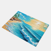 Zonovergoten strandgolven ontwerp deurmat (Schuin)