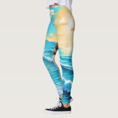 Zonovergoten strandgolven ontwerp leggings (Links)