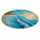 Zonovergoten strandgolven ontwerp snijplank (Hoek)