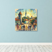 Zonovergoten Tallinn Oude Stad Plein Canvas Kunst (Insitu (Houten vloer))