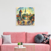 Zonovergoten Tallinn Oude Stad Plein Canvas Kunst (Insitu (Woonkamer))