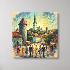 Zonovergoten Tallinn Oude Stad Plein Canvas Kunst