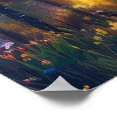 Zonovergoten tapijt van torenhoge bomen poster (Hoek)