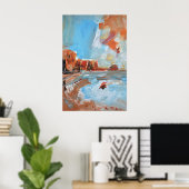 Zonovergoten Terracotta Kustdorp Poster (Thuiskantoor)
