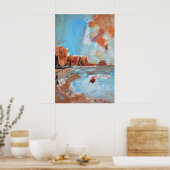 Zonovergoten Terracotta Kustdorp Poster (Keuken)