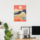 Zonovergoten top: een kleurrijk berglandschap poster (Thuiskantoor)