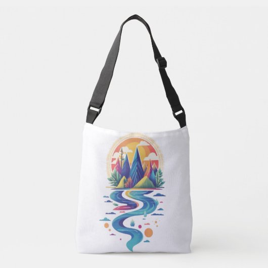Zonovergoten toppen en stromende rivier crossbody tas (Voorkant)