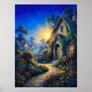 Zonovergoten Tuin bij Dageraad Poster