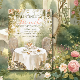 Zonovergoten Tuin Thee Galentine Brunch Zachte Blo Kaart