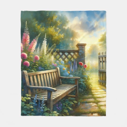 Zonovergoten Tuinpad Hek Scene Fleece Deken (Voorkant)