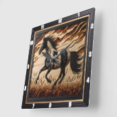 Zonovergoten verf: Houtkorrel Custom Trot Vierkante Klok (Hoek)