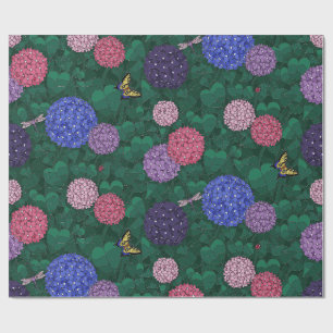 Zonovergoten Vlinder Hortensia Tuin Pewter Grote Cadeaupapier