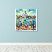 Zonovergoten Waterfront Elegantie Canvas Helsinki Afdruk (Insitu (Houten vloer))