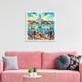 Zonovergoten Waterfront Elegantie Canvas Helsinki Afdruk (Insitu (Woonkamer))