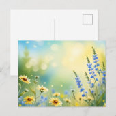 zonovergoten weide-Waterverf Briefkaart (Voorkant / Achterkant)