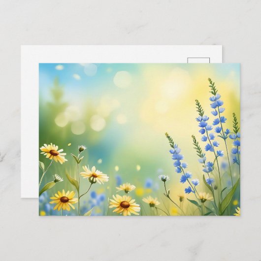 zonovergoten weide-Waterverf Briefkaart (Voorkant / Achterkant)