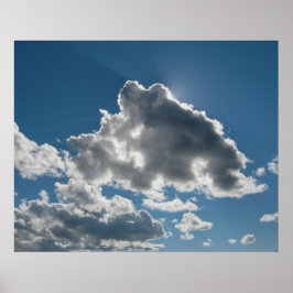 Zonovergoten Wolken Onder Open Lucht Poster