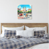 Zonovergoten Zagreb Kathedraal Promenade Canvas Afdruk (Insitu (Slaapkamer))