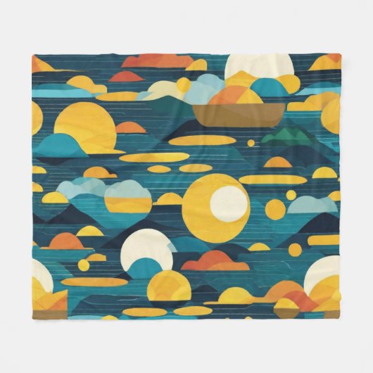 Zonovergoten Zee Fleece Deken (Voorkant (Horizontaal))