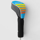 Zonovergoten zee over strepen met naam golfheadcover (Schuin)
