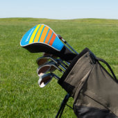 Zonovergoten zee over strepen met naam golfheadcover (Insitu)