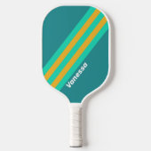 Zonovergoten Zee Strepen met Naam Pickleball Paddle (Voorkant)