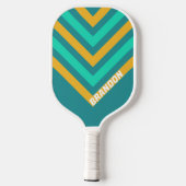 Zonovergoten Zeeen Chevron met Naam Pickleball Paddle (Achterkant)