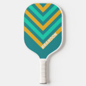 Zonovergoten Zeeen Chevron met Naam Pickleball Paddle (Voorkant)
