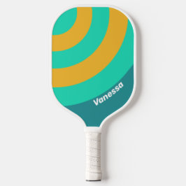 Zonovergoten Zeeën Omcirkelen Streep met Naam Pickleball Paddle