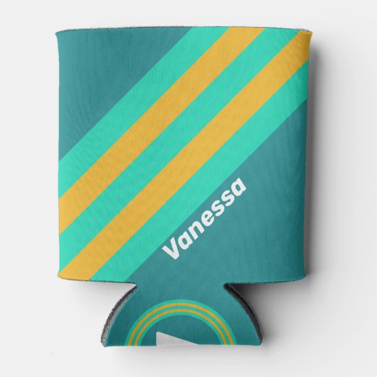 Zonovergoten Zeeen Strepen met Naam Blikjeskoeler (Voorkant)