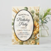 Zonovergoten zomer Zonnebloem Bloemen Kaart (Staand voorkant)