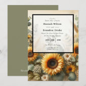 Zonovergoten zomer Zonnebloem Bloemen Kaart (Voorkant / Achterkant)