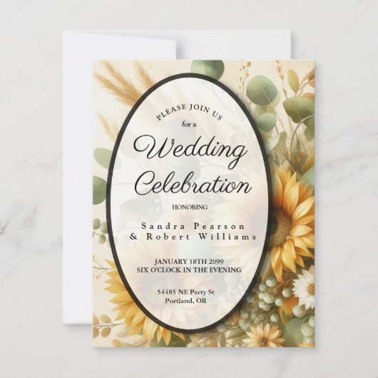 Zonovergoten zomer Zonnebloem Bloemen Kaart (Voorkant)