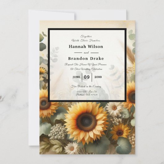 Zonovergoten zomer Zonnebloem Bloemen Kaart (Voorkant)