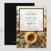 Zonovergoten zomer Zonnebloem Bloemen Kaart (Voorkant / Achterkant)