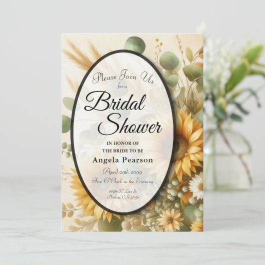 Zonovergoten zomer Zonnebloem Bloemen Kaart (Staand voorkant)