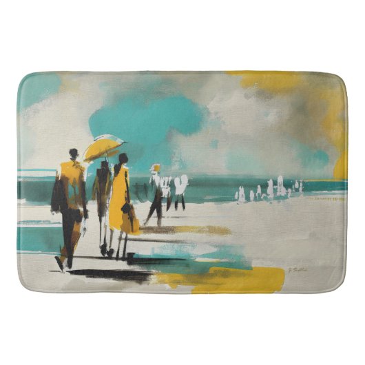 Zonovergotte Wandeling – Abstracte Figuren In Open Badmat (Voorkant)