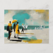 Zonovergotte Wandeling – Abstracte Figuren In Open Briefkaart (Voorkant)