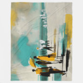 Zonovergotte Wandeling – Abstracte Figuren In Open Fleece Deken (Voorkant)