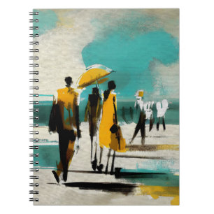 Zonovergotte Wandeling – Abstracte Figuren In Open Notitieboek