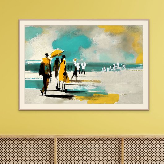 Zonovergotte Wandeling – Abstracte Figuren In Open Poster