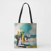 Zonovergotte Wandeling – Abstracte Figuren In Open Tote Bag (Voorkant)